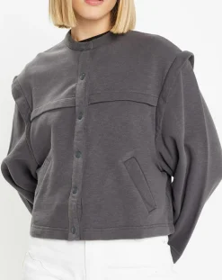 Veste courte en Coton Léonor gris foncé