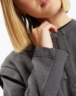 Veste courte en Coton Léonor gris foncé