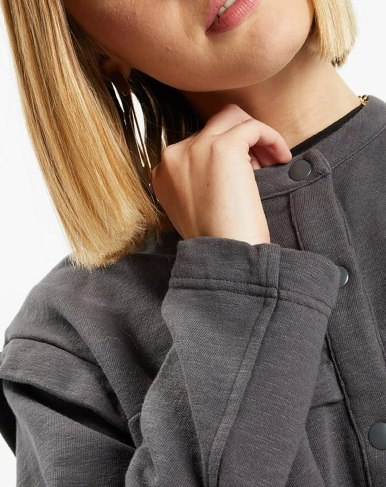 Veste courte en Coton Léonor gris foncé