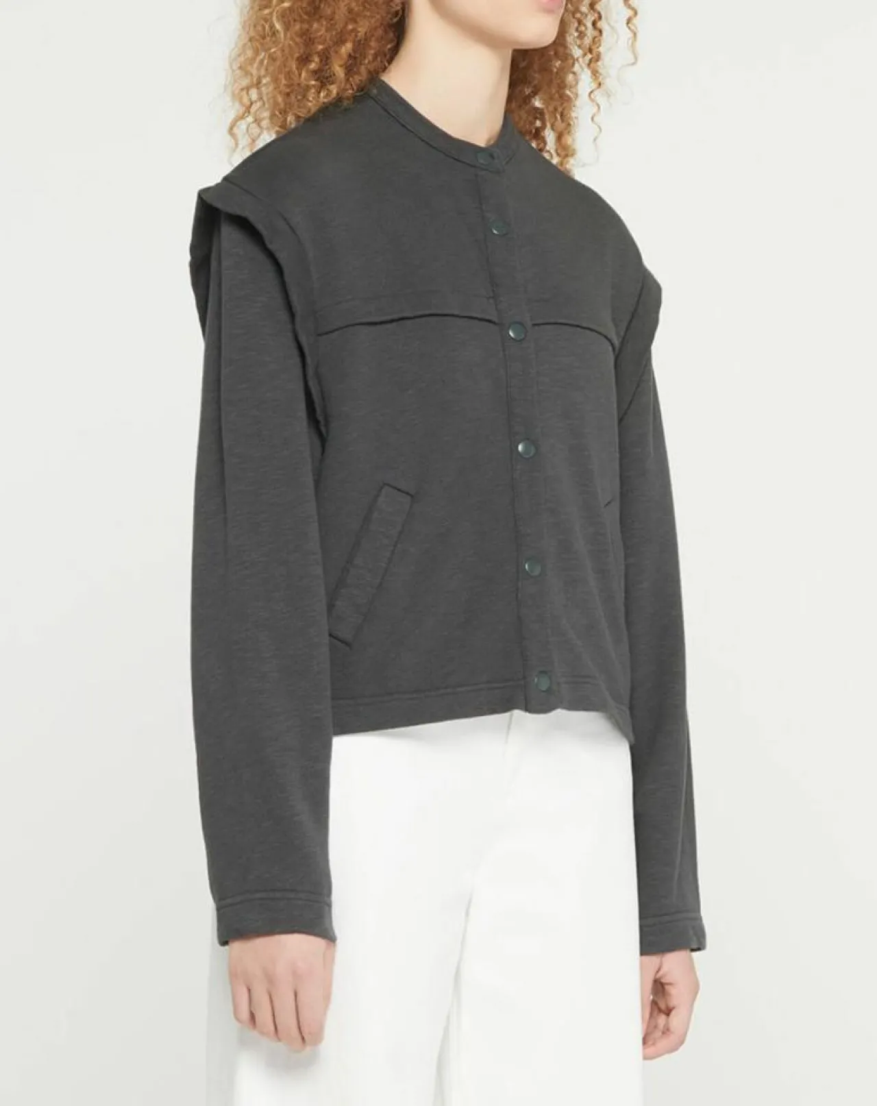 Veste courte en Coton Léonor gris foncé