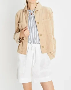 Veste courtes en Velours côtelé beige