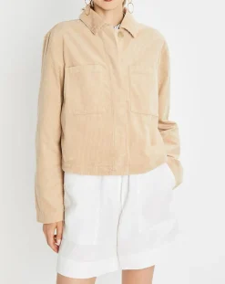 Veste courtes en Velours côtelé beige