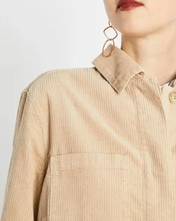 Veste courtes en Velours côtelé beige