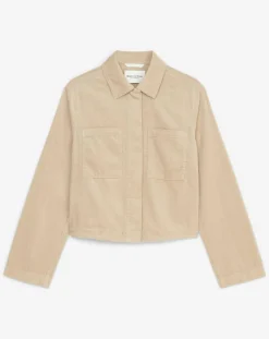Veste courtes en Velours côtelé beige