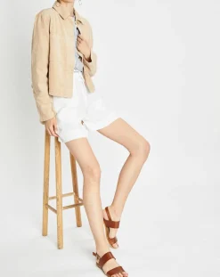 Veste courtes en Velours côtelé beige