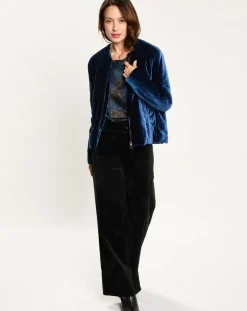 Veste de costume en Satin Moon bleue