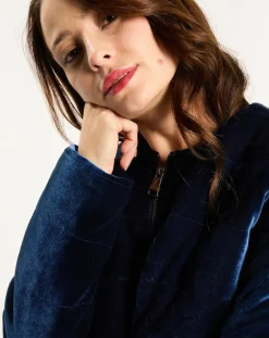 Veste de costume en Satin Moon bleue