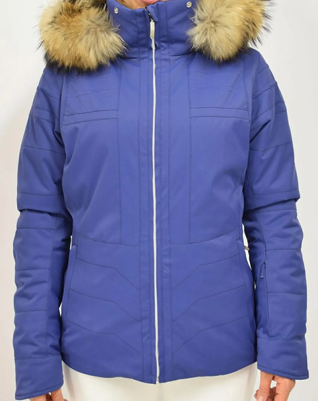 Veste de Ski Aneto col fausse fourrure cobalt