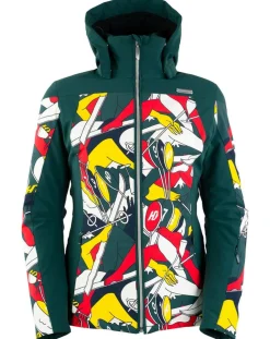 Veste de ski Ecandies imprimée vert/multicolore