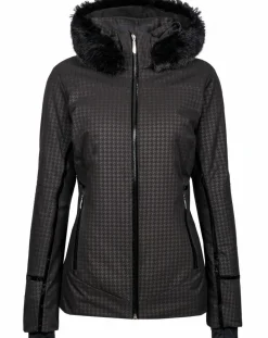 Veste de ski Elise fausse fourrure noire