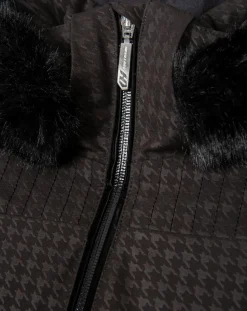 Veste de ski Elise fausse fourrure noire