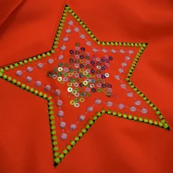 Veste de Ski Etoile col fausse fourrure orange