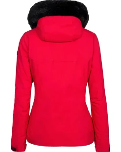 Veste de ski Geod fausse fourrure rouge