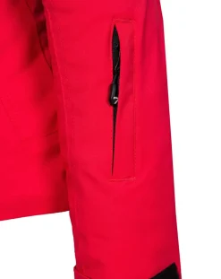 Veste de ski Geod fausse fourrure rouge