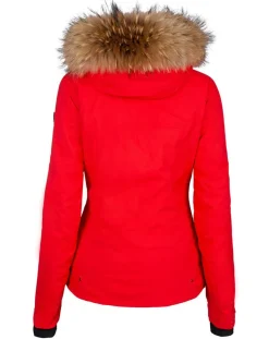 Veste de ski Geod fausse fourrure rouge