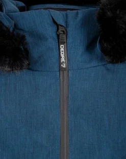 Veste de ski Geod JR fausse fourrure bleu foncé