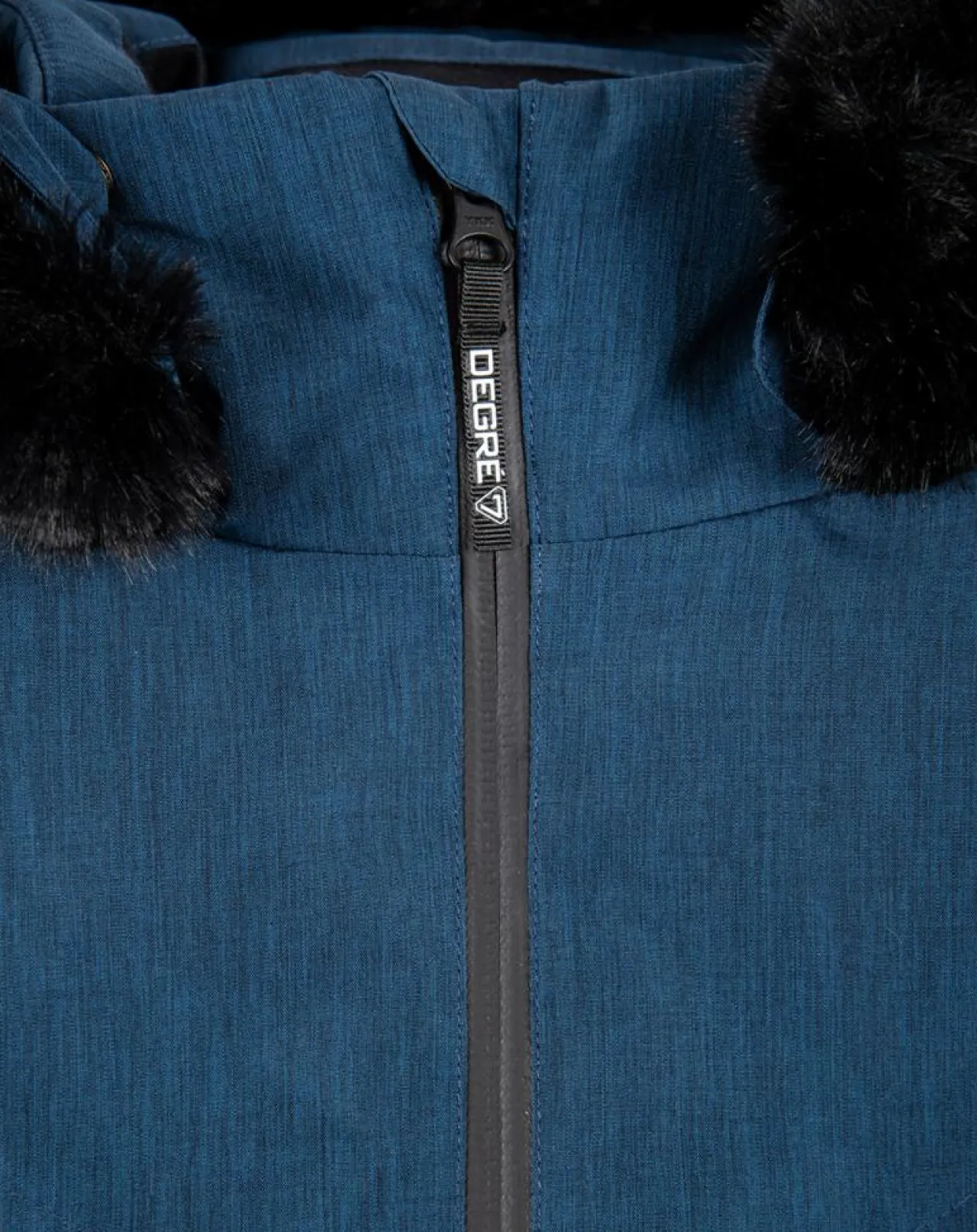 Veste de ski Geod JR fausse fourrure bleu foncé