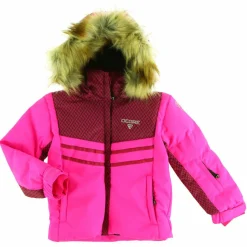 Veste de Ski Maya col fausse fourrure rose ultra
