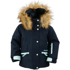 Veste de ski Mellow col fausse fourrure bleu foncé