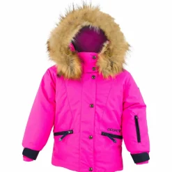 Veste de ski Mellow col fausse fourrure fuchsia