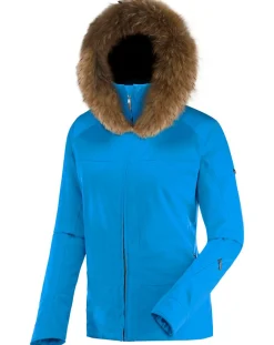 Veste de ski Penia fausse fourrure amovible bleue
