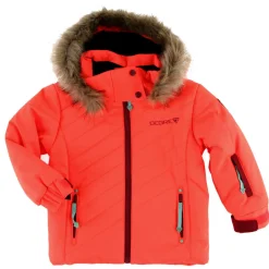 Veste de Ski Pingouin col fausse fourrure rouge orange
