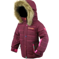 Veste de ski Snow col fausse fourrure violette