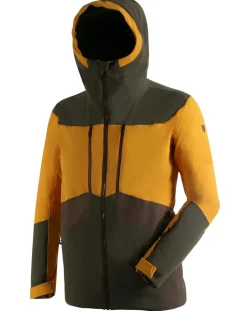Veste de ski Touring kaki/jaune