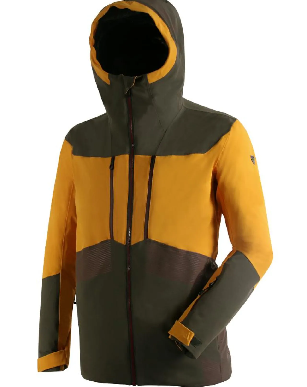Veste de ski Touring kaki/jaune