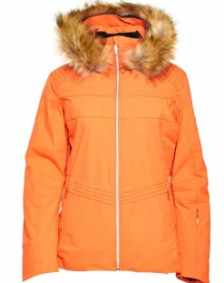 Veste de ski Triolet fausse fourrure orange
