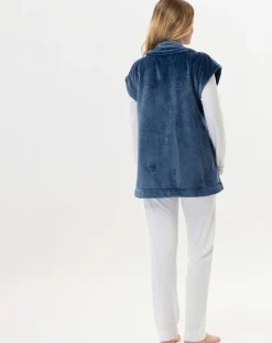 Veste d'intérieur en peluche flanelle Essentiel prusse