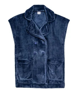 Veste d'intérieur en peluche flanelle Essentiel prusse