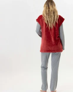 Veste d'intérieur en peluche flanelle Essentiel tomette