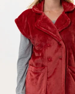 Veste d'intérieur en peluche flanelle Essentiel tomette