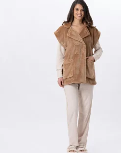 Veste d'intérieur en peluche flanelle Essentiel dorée