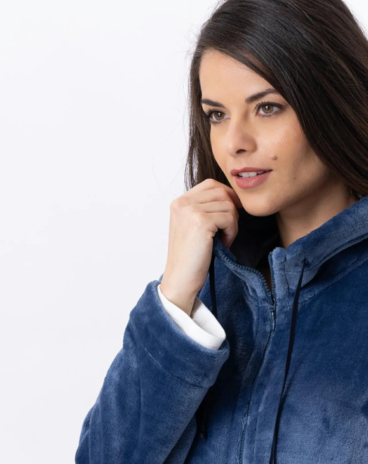 Veste d'intérieur en peluche flanelle Essentiel prusse