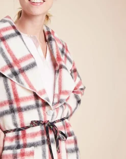 Veste d'intérieur Essentiel à carreaux écru/rouge/noir