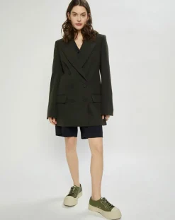 Veste Double Breasted kaki foncé