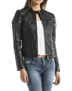 Veste en Cuir Adda noire