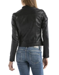 Veste en Cuir Adda noire