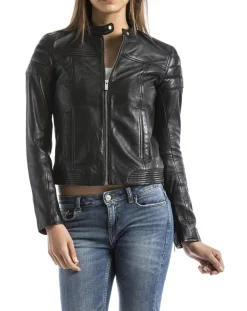 Veste en Cuir Adda noire