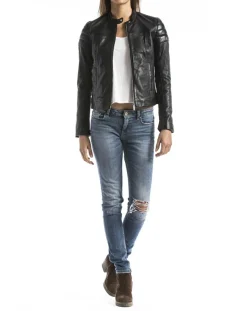 Veste en Cuir Adda noire