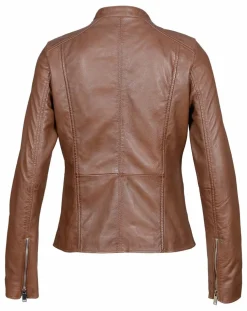 Veste en Cuir Aglae cognac