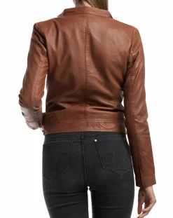 Veste en Cuir Alison cognac