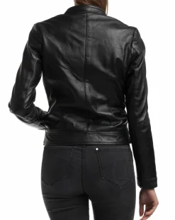 Veste en Cuir Alison noire