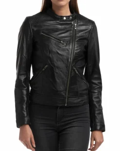 Veste en Cuir Alison noire