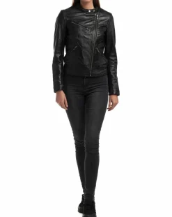 Veste en Cuir Alison noire