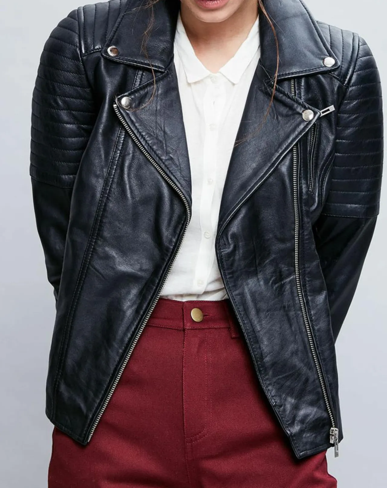 Veste en Cuir Althea noire