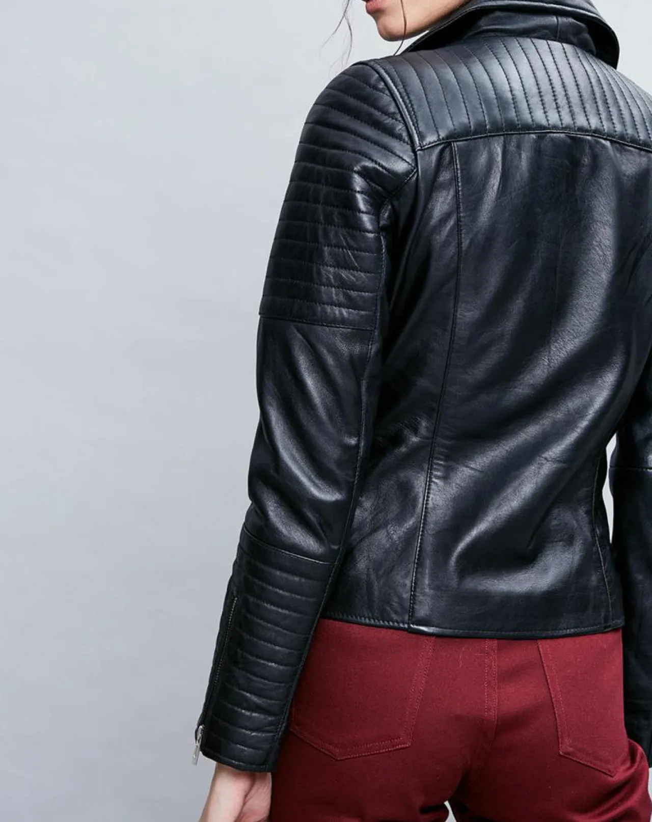 Veste en Cuir Althea noire