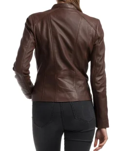 Veste en Cuir Angelina marron